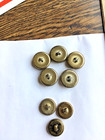 Lot 8 vtg gold tone metal shank buttons, 5 filagree/ mirror, 3 other — photo 6