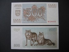 LITHUANIA  500 Talonu  1993  (P46)  UNC