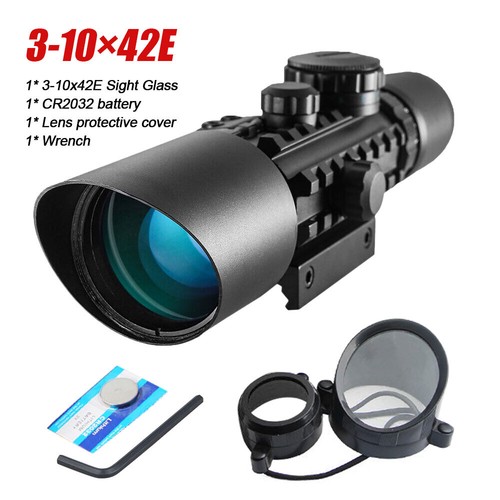 2.5-10X40/3-10X42E Rifle Scope illuminated Reticle Sight Scope w/ Red Laser Set - Picture 6 of 15