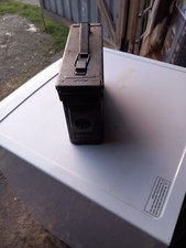 30 Cal Brown Metal Ammo Storage Ammunition Tin Tool Box / Housing Lid & Base