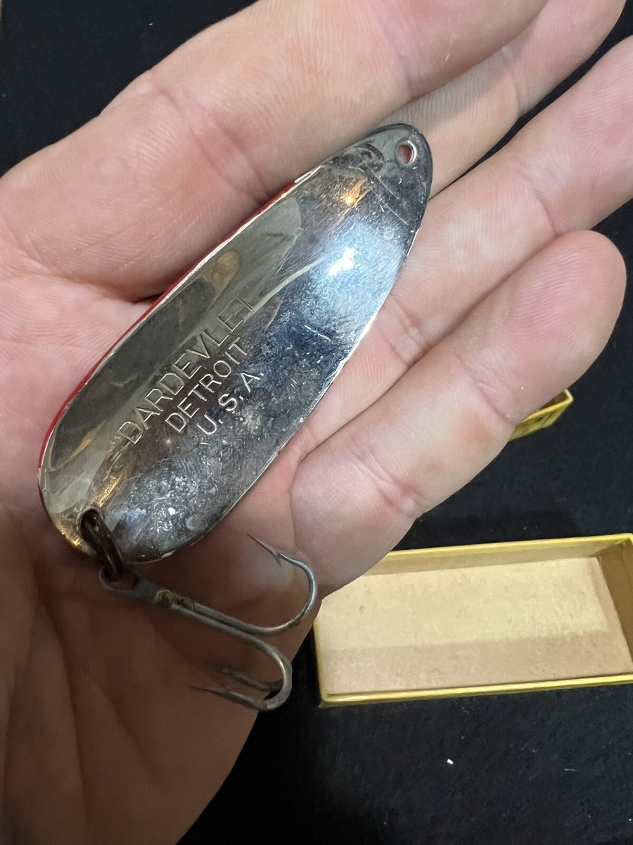 Ancien leurre de pêche Eppinger Dardevlet n° Boîte à cuillères 109