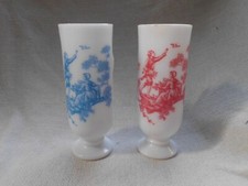 AVON DEMITASSE FOOTED CUPS in MILK GLASS ~ VINTAGE BATH PRODUCT (2)