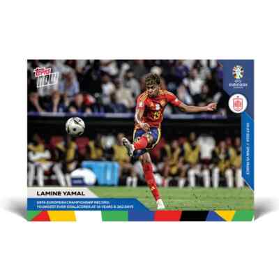 2024 Lamine Yamal TOPPS NOW EURO Record: Youngest Ever goalscorer #054 54