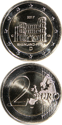 DEUTSCHLAND/GERMANY   2 Euro 2017 (G) UNC 'Rheinland-Pfalz - Porta Nigra'