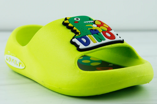Little Kid's Comfort Slip On Dino Slides - Picture 4 of 36