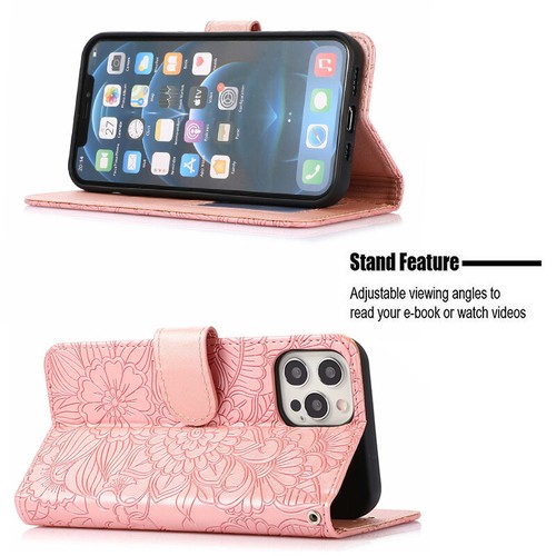 For iPhone 16 15 14 13 12 11 Pro Max Plus XS 8/7 Wallet Case Leather Flip Cover - Picture 4 of 28