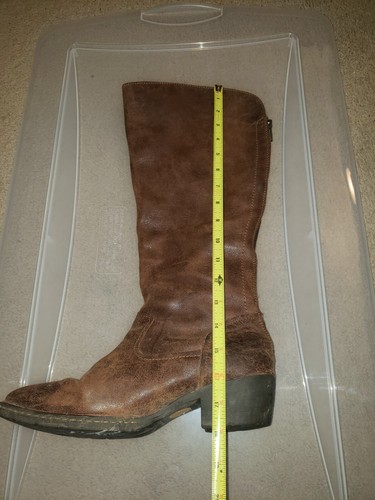 Born Somerset North Tall Boots Womens Size 10M Distressed Brown Leather Back Zip - Picture 7 of 12