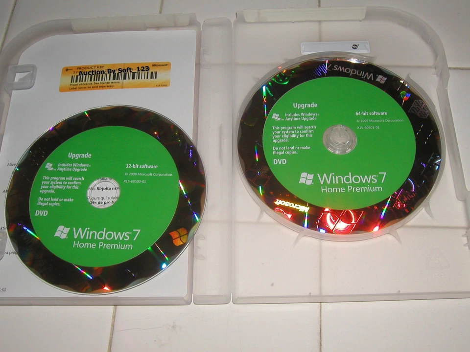 Microsoft Windows 7 Home Premium Upgrade 32 Bit and 64 Bit DVDs MS WIN =RETAIL= - Image 2 of 3