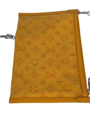 LOUIS VUITTON VIRGIL ABLOH DOUBLE POUCH Orange Denim Messenger