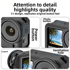 Shockproof Protective Silicone Case for DJI Action 6 Includes Lens Cap and Rope