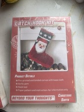 Christmas Latch Hook Set Santa Stocking New