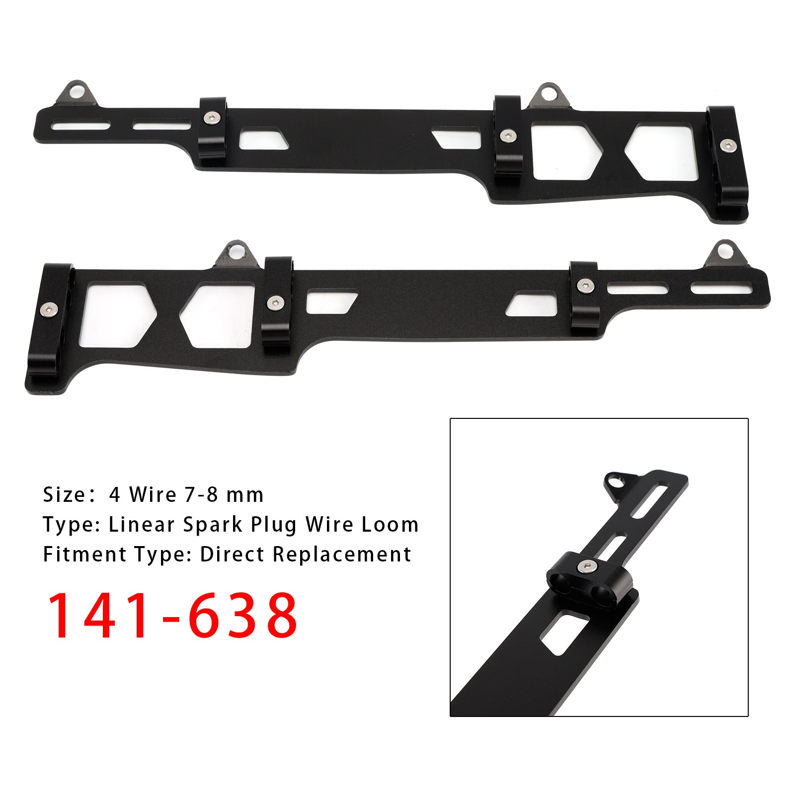 141-638 Linear Spark Plug Wire Loom 4 Wire 7-8 mm For Small Block Chevy Kit