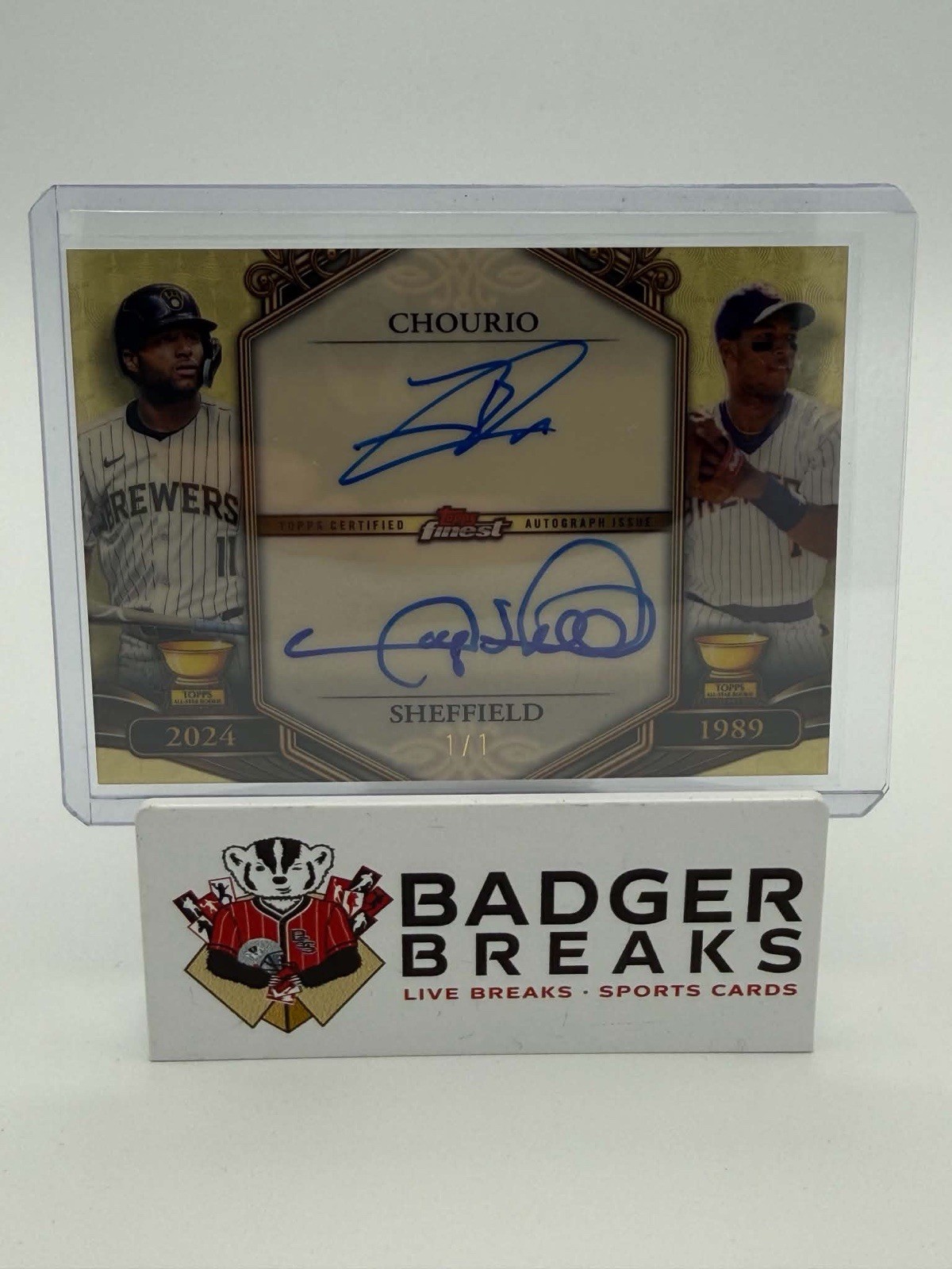 Topps Finest Jackson Chourio Gary Sheffield Dual Superfractor Auto view 2