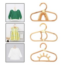3 Piezas Percha Ropa Niños Ratán Ganchos de Pared Decoración Percha para Niñas Niños