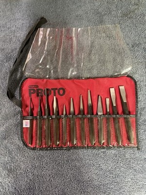 Proto J2S2 12 Piece Punch  Chisel Set Steel Black Oxide Finish