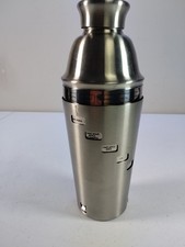 OGGI Stainless Steel 34 Oz Cocktail Shaker Strainer with 15 Dial-A-Drink Recipes