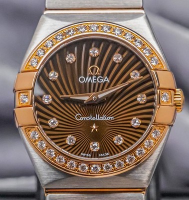 Omega Constellation 24mm $7K MSRP FACTORY Diamonds Paper 123.25.24.60.63.001