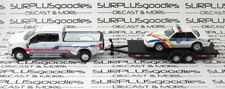 Greenlight White 2019 Ford F350 Lariat Dually 1993 Mustang Drag Wtrailer Set