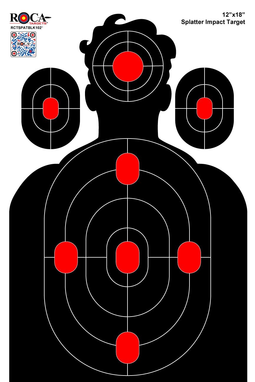 Shell Impact Target Splatter Target, Reactive Silhouette Impact Target, M 12x18