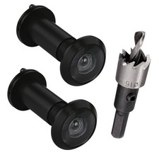2 PCS of peep Holes for Door with a 7/11" Drill bit Solid Brass Front Door Pe...