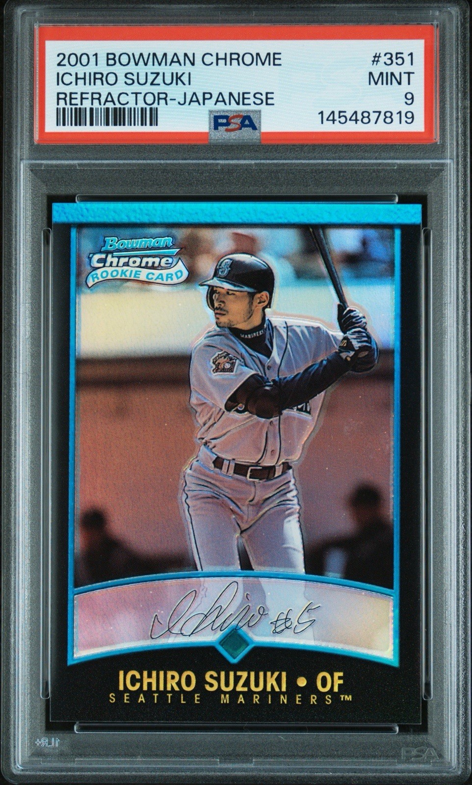 Ichiro Suzuki 2001 Bowman Chrome Japanese Refractor Rookie #351 PSA 9 Mint 💎🐐