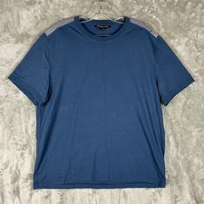 Michael Kors Mens Blue Logo Tape Shoulder Short Sleeve T-Shirt Size L