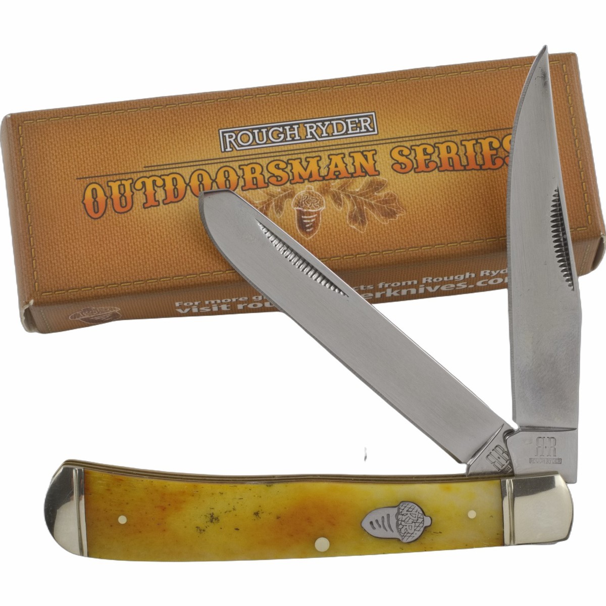 Rough Rider Tobacco Bone Trapper Folding Pocket Knife RR777 Smooth