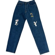 Vintage Looney Tunes Jeans Bugs Sylvester Tweety W's 27x29 Modern 4 Tagged 7/8 