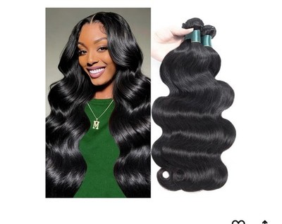 Black Body Wave Weft Hair Extension Bundle Wavy Texture for Women Hairpiece