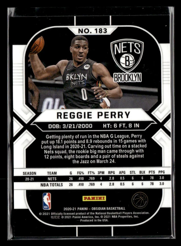 2020-21 Panini Obsidian #183 Reggie Perry Electric Etch Asia card - Image 2 of 2