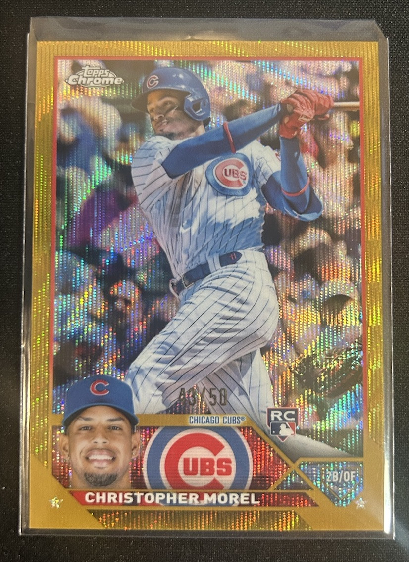 2023 Topps Chrome Christopher Morel Rookie Card Gold Wave /50 #198 Cubs