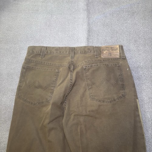 Pantalón de Trabajo Vintage Wrangler Doble Rodilla Para Hombre 34x32 Dos Tonos Verde Caza #946 - Imagen 6 de 11