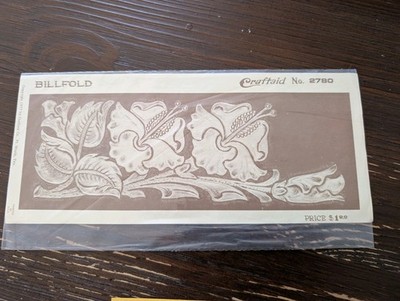 Craftaid No. 2780 Billfold Template   Hibiscus Floral Design with Monogram Optio