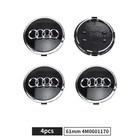 Audi Alloy Wheel Centre Caps  4  Gloss Black Grey  All sizes  4B0601170A