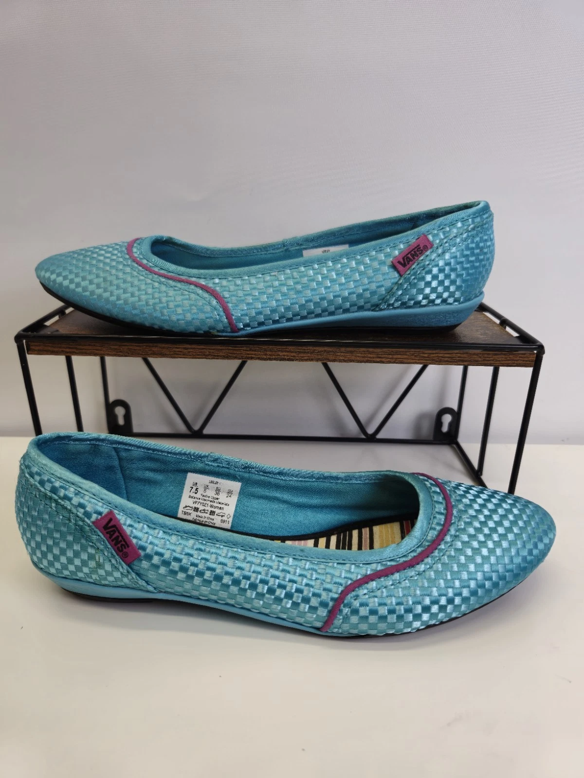 Ballerine Vans donna UK 5 EU 38 Lesley blu turchese tessuto S011