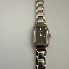 SEIKO LADIES WATCH DRESS BLACK DIAL SXGJ73 Elegant Silver & Gold Bracelet Japan