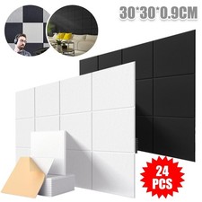 24PCS Square Self Adhesive Acoustic Wall Panel Studio Sound Proofing Felt Sheets