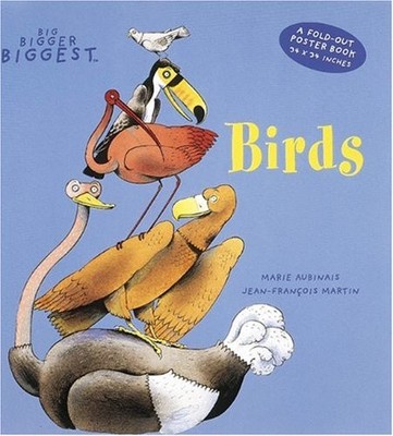BIRDS (A BIG, BIGGER, BIGGEST BOOK, A FOLD-OUT POSTER By Marie Aubinais VG
