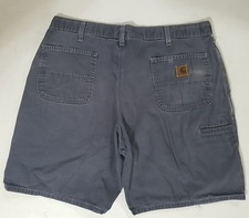 VTG CARHARTT B203 BLS Carpenter Duck Canvas LEATHER PATCH Shorts Sz. 40x9