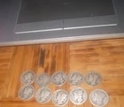 1924Mercury (Winged Liberty) Dime 10C Lot of 10 Coins Circulated Ungraded Uncer