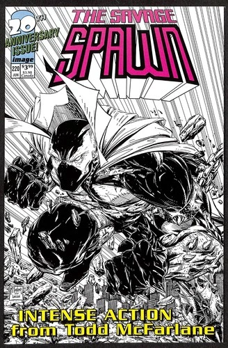 Spawn #220 Todd McFarlane Savage Dragon B&W 1:25 Variant