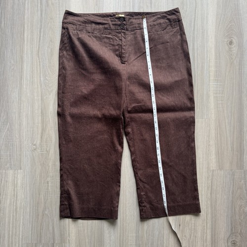 Pantalone lino marrone donna 12 Capri vintage anni 90 Y2k nuove opzioni - Foto 5 di 6