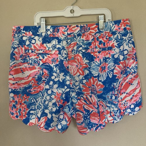 Pantalones Cortos Festoneados Lilly Pulitzer Buttercup Bay Azul Pop Brillo; Talla 10 - Imagen 3 de 4