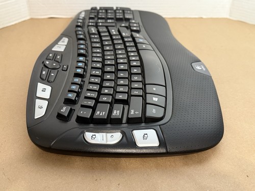 Logitech K350 Wave Ergonomic Wireless Keyboard W/ M510 Mouse - Unifying Dongle - Photo 3/16