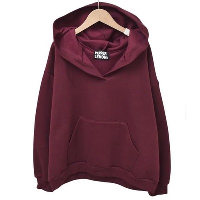 Polyester Sweatshirt mit Kapuze kleiner V-Ausschnitt für Frauen lässig lockere Passform vier Jahreszeiten