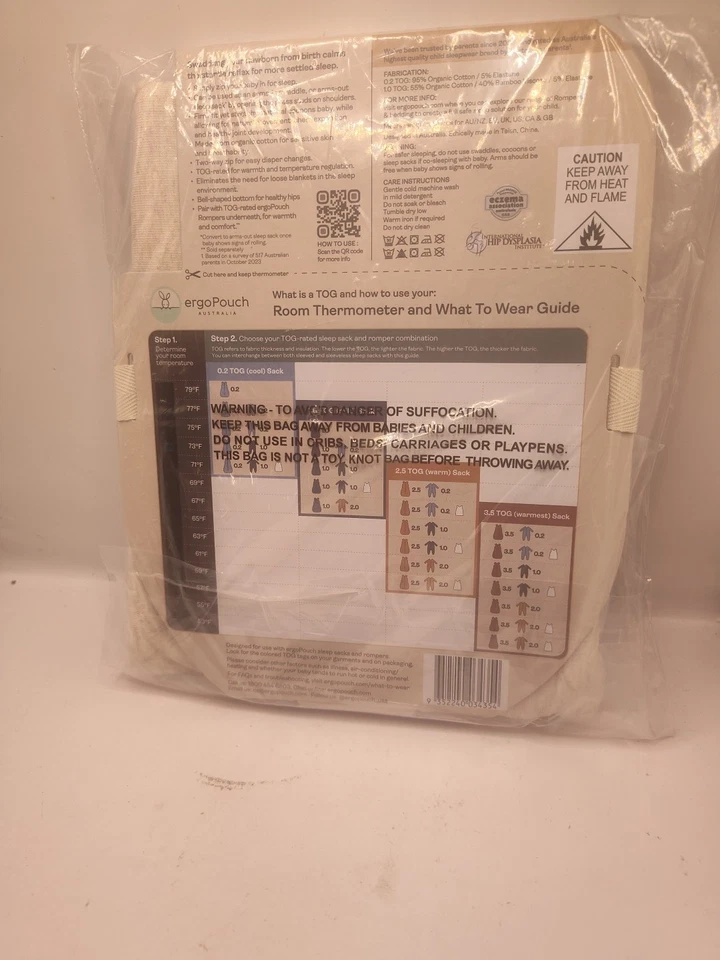 ergoPouch 1.0 tog Baby Sleep Sack NB 7-9lbs Cocoon Swaddle Bag Oatmeal Marle New - Image 3 of 3