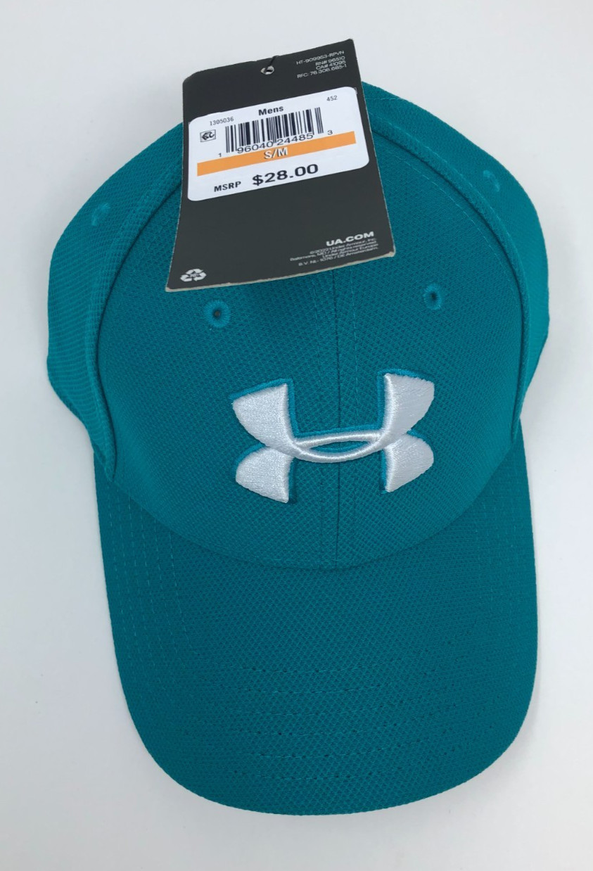 Under Armour Blitzing Hat S/M Teal Classic Fit Baseball Cap 