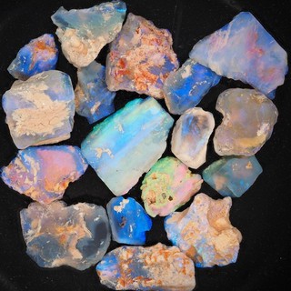 SUPERB 156ct PARCEL OF QUALITY LIGHTNING RIDGE BLACK OPAL ROUGH 16pcs #5