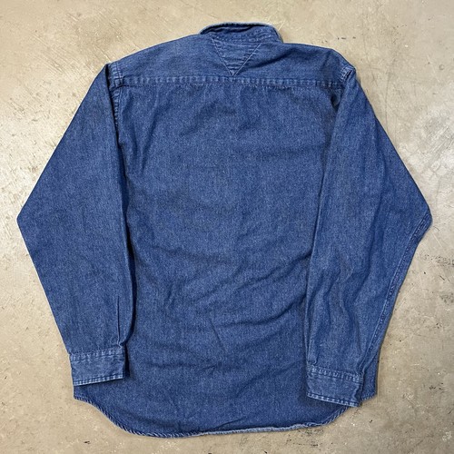 90er Tommy Hilfiger Motorrad Hemd (RAR) Biker Boho Denim Button Tagged XL - Bild 2 von 8