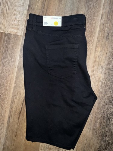 Pantalones cortos Liz Claiborne, Sara, para mujer 18 W, nuevos con etiquetas, negros - Imagen 1 de 6